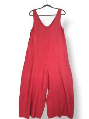 Lungo L’Arno 100% Linen Coral Pink Sleeveless Jumpsuit with side zipper
